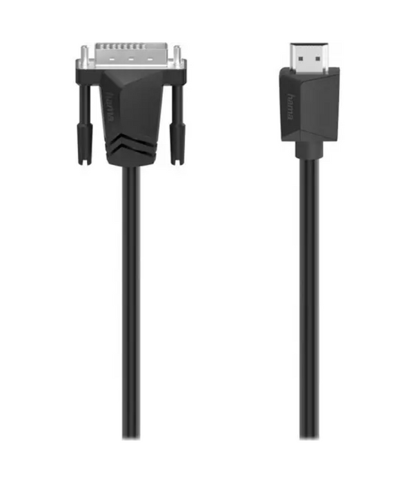 HAMA HDMI to DVI Cable - 1.5 metres,  2-layer shielding, Male to Make Connector