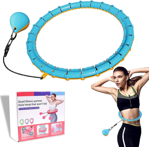 Weighted Smart Hula Ring Hoop w/ Auto-Spin & 360 Massage Adjustable Knots
