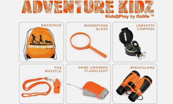 Adventure Kidz Outdoor Exploration Kit Binoculars Compass Magnifying Glass Gift