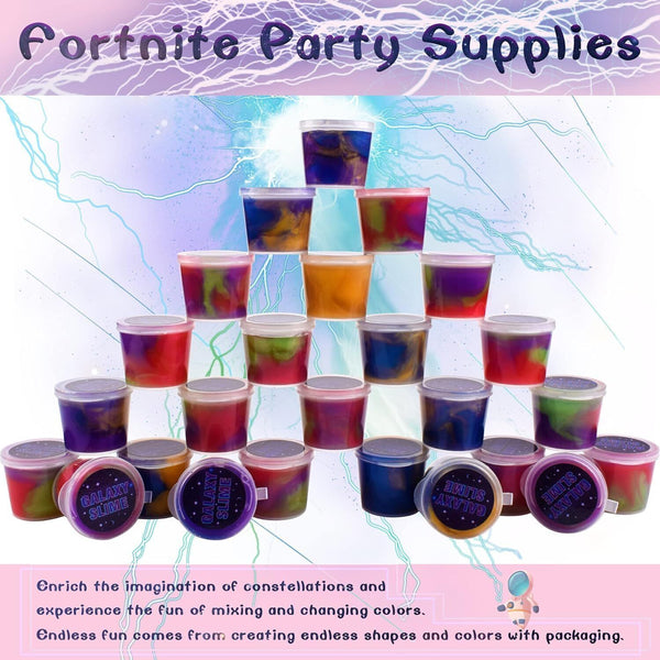 25 Packs Galaxy Slime, Party Favors, Non-Sticky, Stress & Anxiety Relief