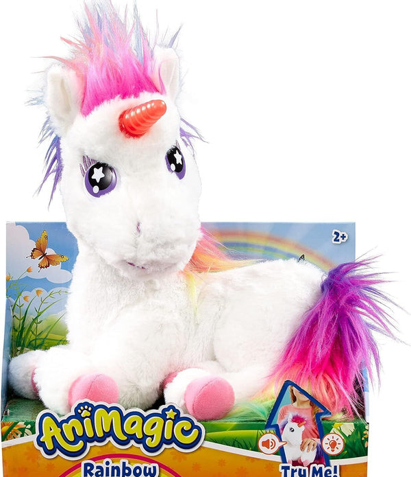 Animagic: Rainbow The Glowing Unicorn | Interactive Unicorn Plush with a Magical