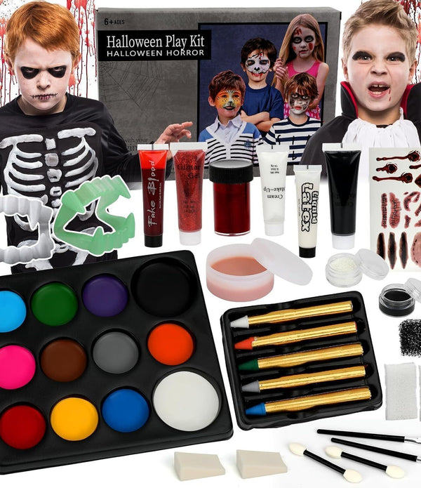 Flybay Halloween Face Paint Set  Water-Based Makeup Kit for Kids & Adults