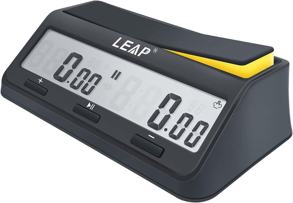 LEAP Digital Chess Clock Timer - Bonus & Delay, Navy Blue/Black