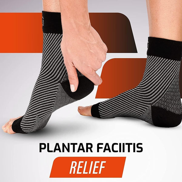 Fit Nation Plantar Fasciitis Support Socks - 2 Pairs in White L/XL