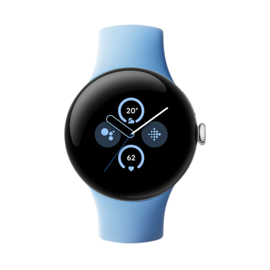 Google Pixel Watch 2 (Cellular, 41mm) Silver Aluminium Case + Bay Strap