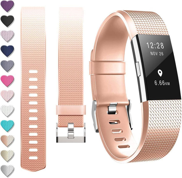 DigiHero Replacement Strap for Fitbit Charge 2, Rose Gold