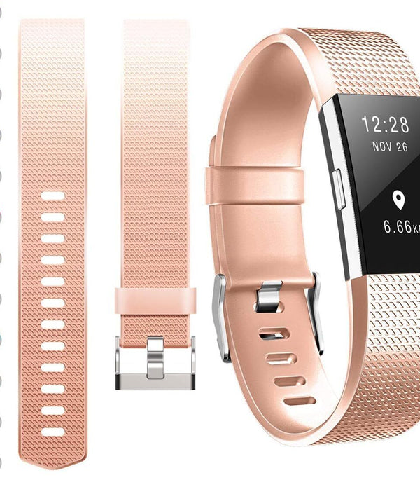 DigiHero Replacement Strap for Fitbit Charge 2, Rose Gold