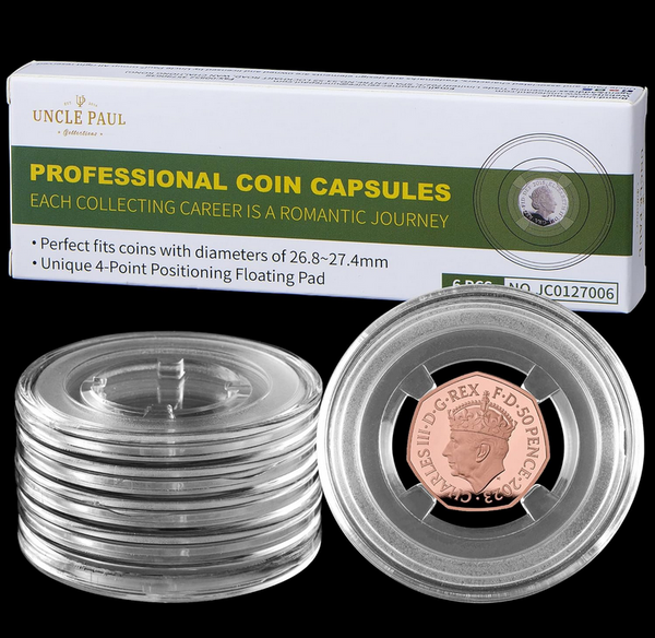 Uncle Paul Coin Capsules with Floating Gaskets, 27mm, Pack of 3