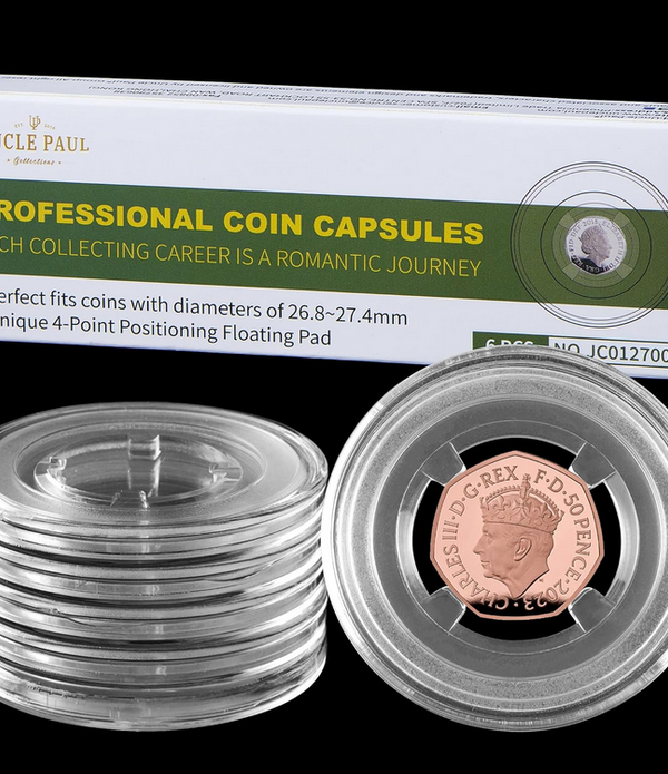 Uncle Paul Coin Capsules with Floating Gaskets, 27mm, Pack of 3