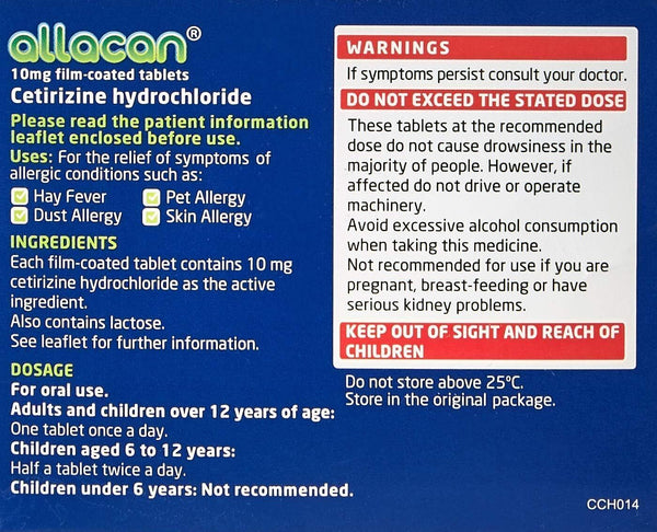 Allacan Hayfever Tablets, 12 Months Supply, 2 Boxes x 30