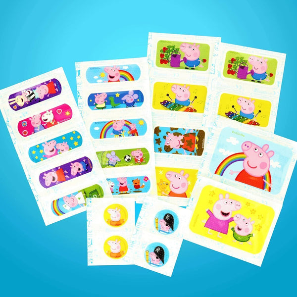 3 PACK Pepp a Pig Latex-Free Hypoallergenic Plasters 22pc Kids Fun Designs