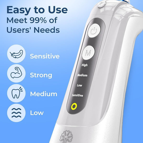 B Weiss Cordless Water Flosser, 4 Modes, 6 Tips, IPX7 Waterproof