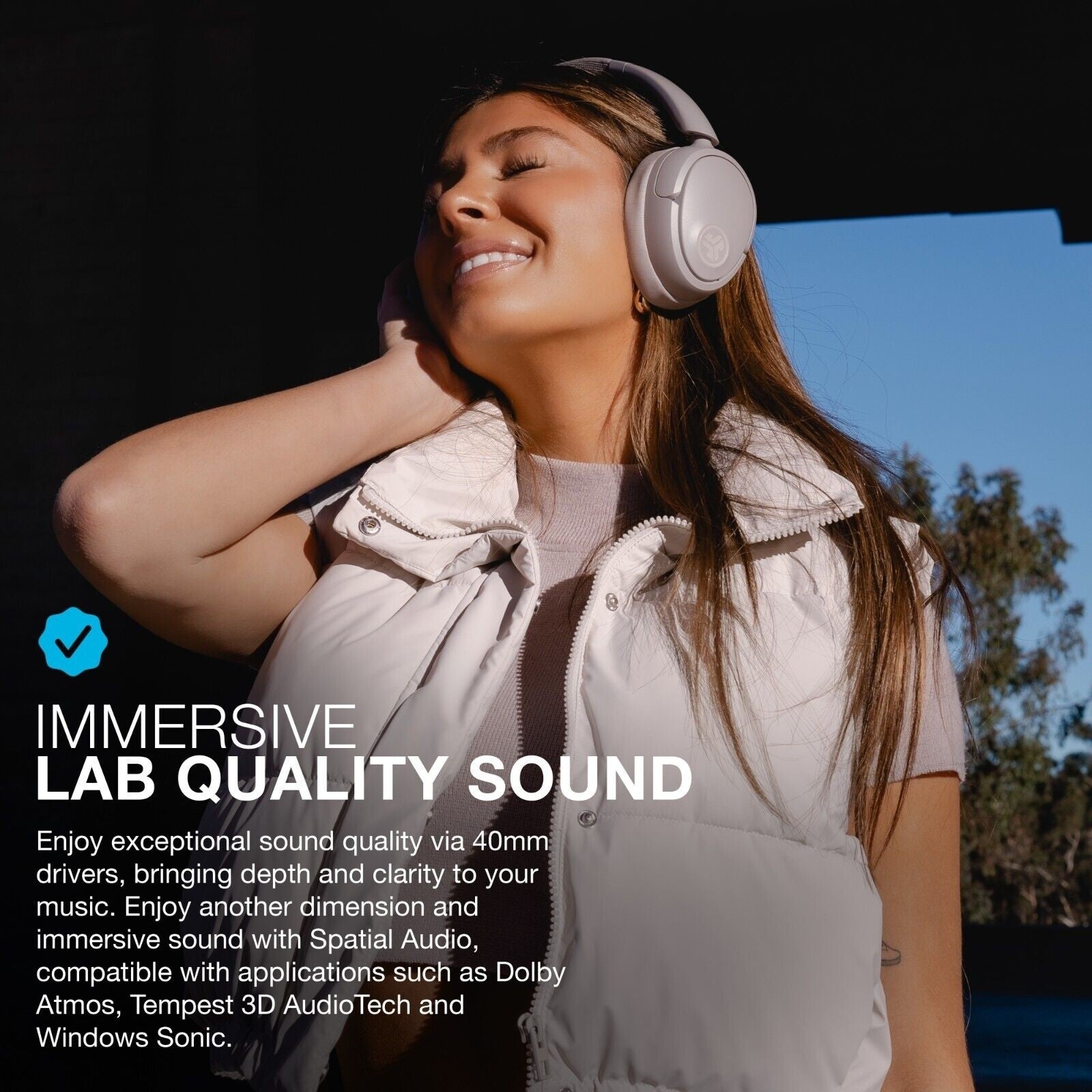 JLab JBuds Lux ANC Over-Ear Wireless Headphones - Mauve