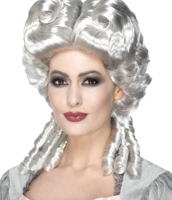 White Marie Antoinette Wig Halloween Baroque Fancy Dress Ladies Accessory