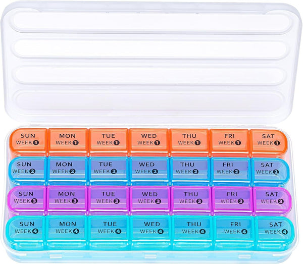 Zoksi Monthly Pill Organizer 28 Days, 4 weeks