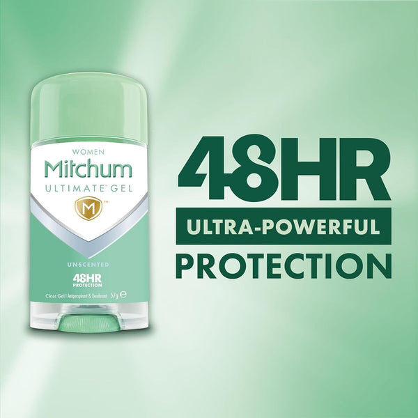 2 PACK Mitchum Unscented 48Hr Antiperspirant Deodorant Stick 41g Women