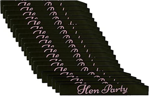 21 Pcs Black Hen Party Sashes for Wedding, Fancy Dress Accessory