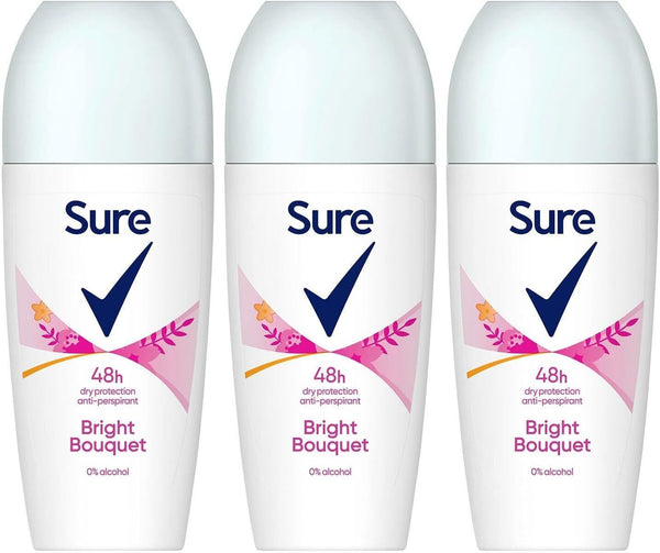 (THREE PACKS) Sure Bright Bouquet Anti-Perspirant Roll On 50ml