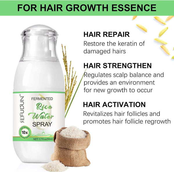 Rice Water Spray 50ml � Hair Growth Serum for Thinning, Dry, Frizzy Hair