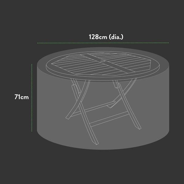 Ascot Premium Round Table Cover, 128cm x 71cm, Grey, Fits 4-6 Seats