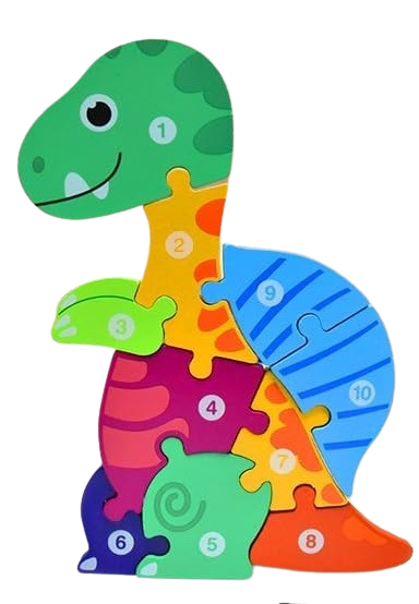 Wooden Dinosaur Number Puzzles Toddler Montessori Jigsaws Boys Girls Early Learn