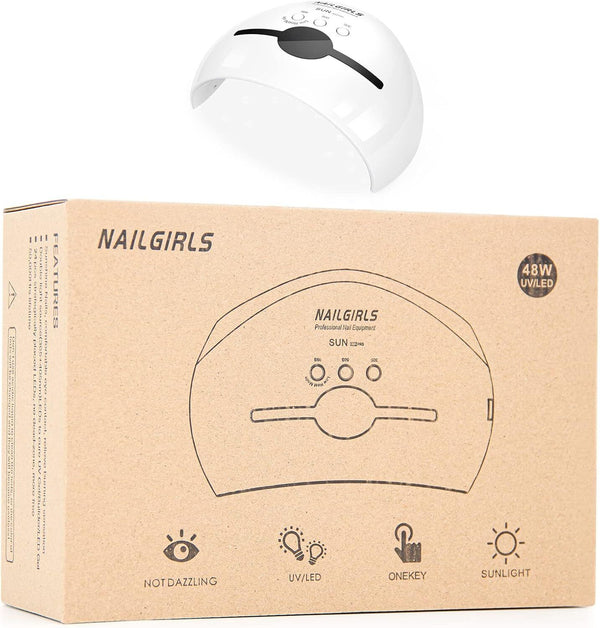NAILGIRLS, Portable Gel UV LED Nail Lamp, 48W LED UV Nail Lamp for Gel Nails