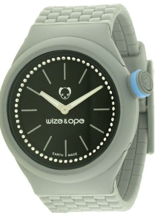 WIZE AND OPE Watch - Unisex with Quartz Movement & Silicone Strap - Grey