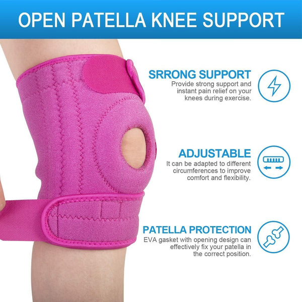 AVIDDA Knee Brace w/Side Stabilizers, Pink, Large (18.5x22.5"), Patella Support