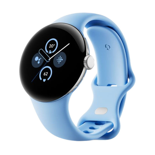Google Pixel Watch 2 (Cellular, 41mm) Silver Aluminium Case + Bay Strap