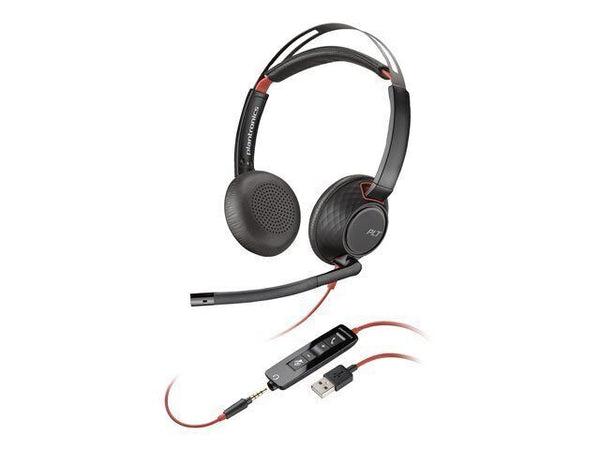 Plantronics Poly Blackwire 5220 Over-the-Head Headset (USB-A and 3.5mm Jack)