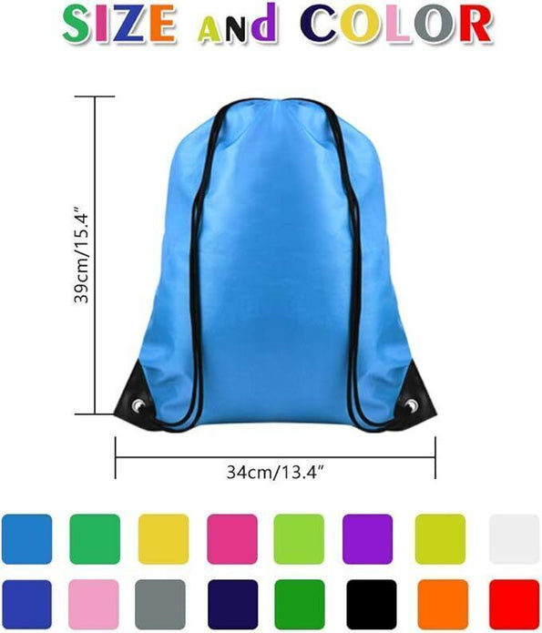 Nylon Drawstring Rucksack Bag Swimming School PE Kit Sport Kids - 15 Pack