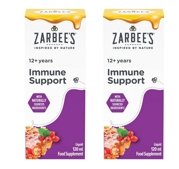 2 PACK Zarbees 12+ Immune Support, 2x120ml Food Supplement (Short Best Before)