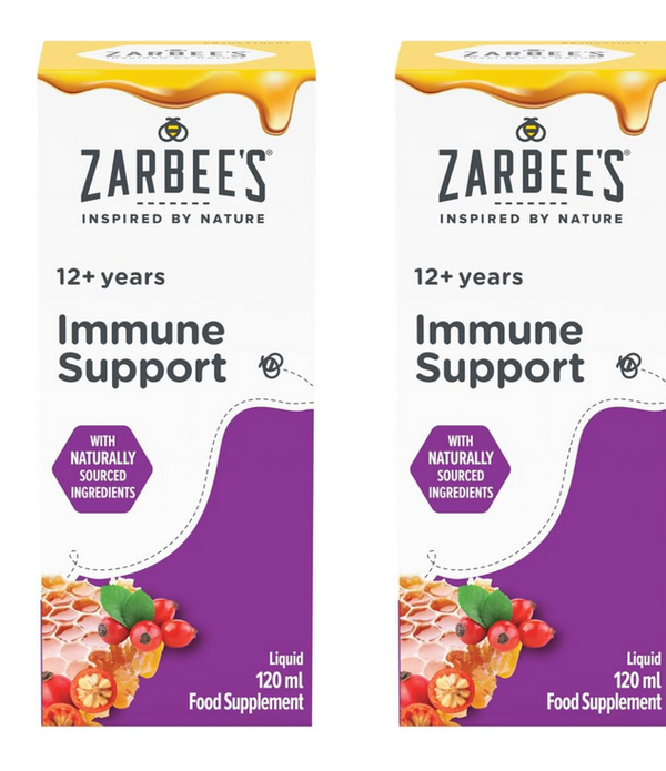 2 PACK Zarbees 12+ Immune Support, 2x120ml Food Supplement (Short Best Before)