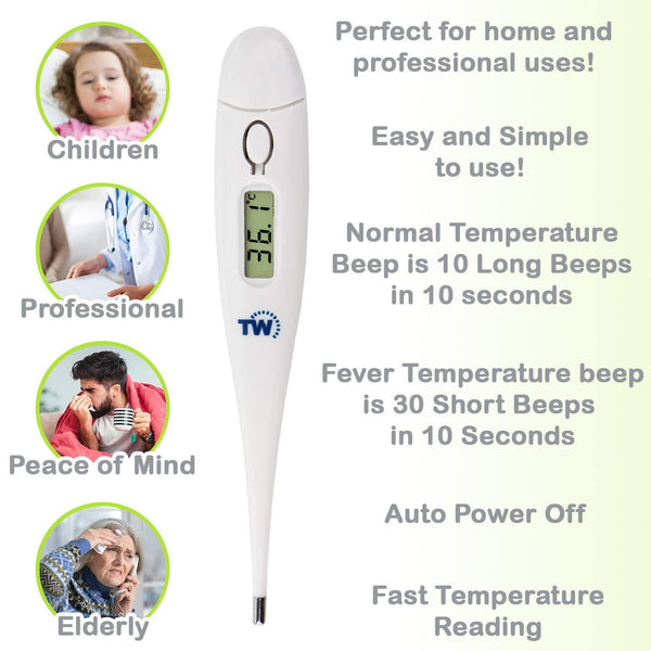 Temperature Thermometer for Adults Kids and Children Fast and Accurate Pack of 3