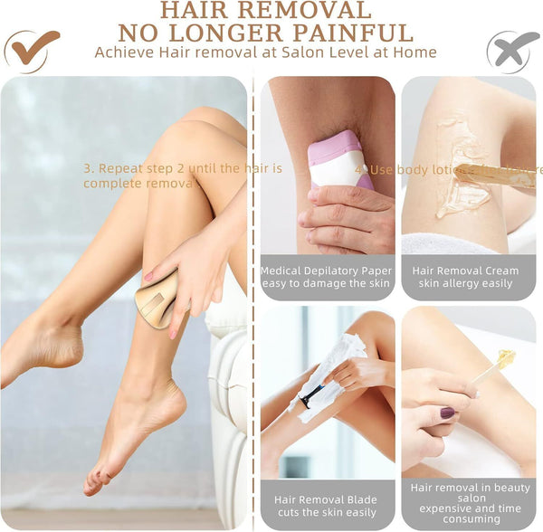Crystal Hair Eraser Painless Reusable Remover For Arms Legs Back Gold