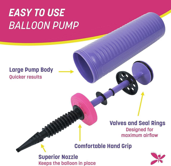 2 x Balloon Pump Latex Manual Inflating Pump Multi-function Reusable Tool