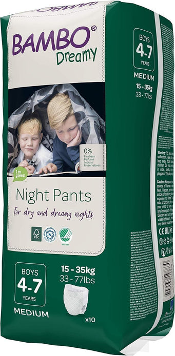 Bambo Nature Dreamy Boy Premium Night Pants - Size Large 35-50kg, 10 Pairs