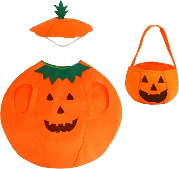 Halloween Pumpkin Costumes Fancy Dress with Hat for Adult