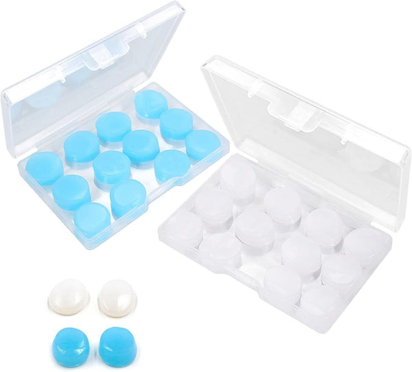 12 Pairs Ear Plugs, Silicone Noise Cancelling for Sleep & Swimming