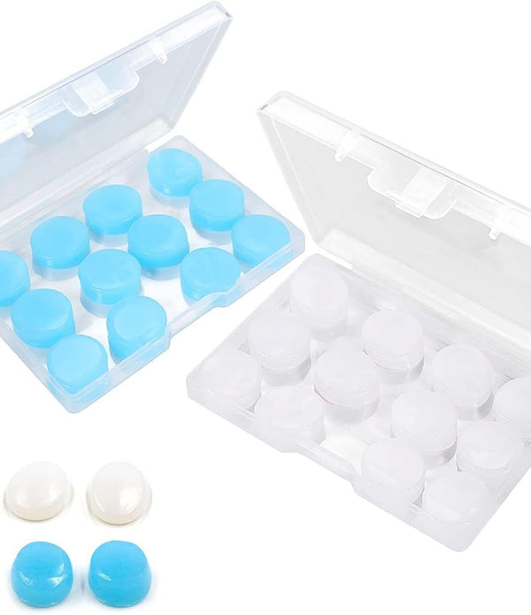 12 Pairs Ear Plugs, Silicone Noise Cancelling for Sleep & Swimming