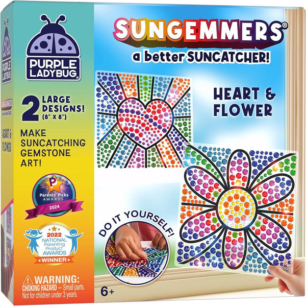 Suncatcher Gem Diamond Painting Craft Kits for Kids Age 6+ Mess-Free Window Art