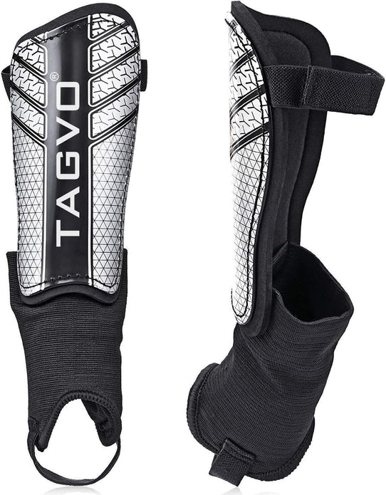 TAGVO Football Shin Guards for Kids with Ankle Sleeves Protection