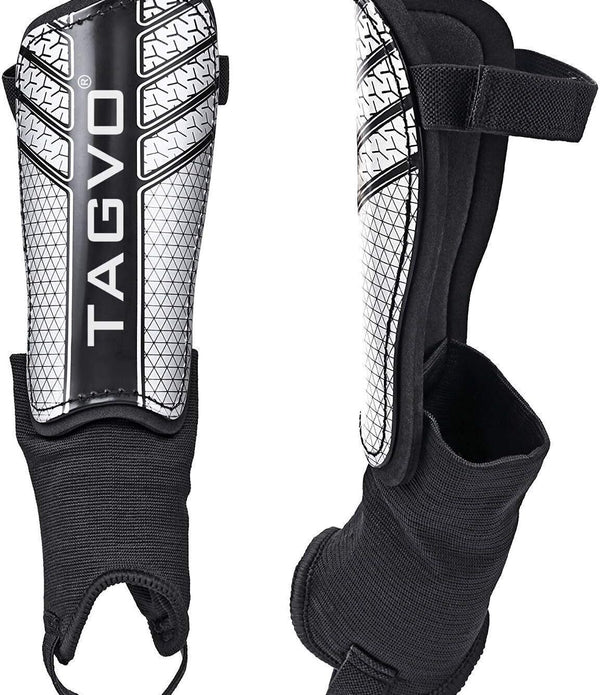 TAGVO Football Shin Guards for Kids with Ankle Sleeves Protection