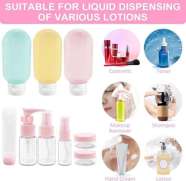 14 PCS Travel Bottles Leak Proof Set for Toiletries BPA-Free Travel Containers