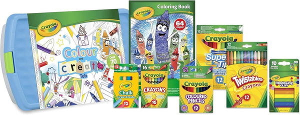 Colour and Create Tub - Including Crayons Markers Pencils Pens Chalks