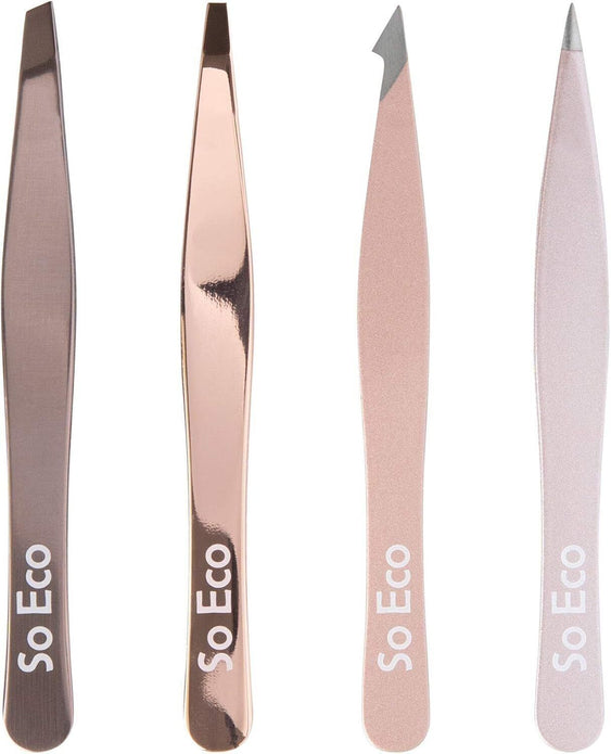 So Eco Rose Gold Tweezer Set 4 Pc Hair Removal Tools