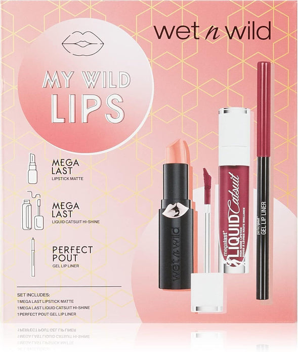 Wet 'n' Wild, My Wild Lips Makeup Set Gift for Girls with Vitamin E, Red