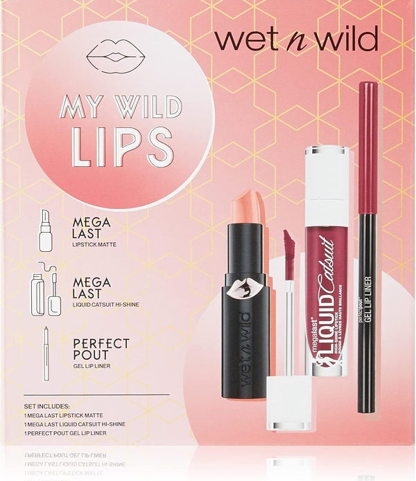 Wet 'n' Wild, My Wild Lips Makeup Set Gift for Girls with Vitamin E, Red