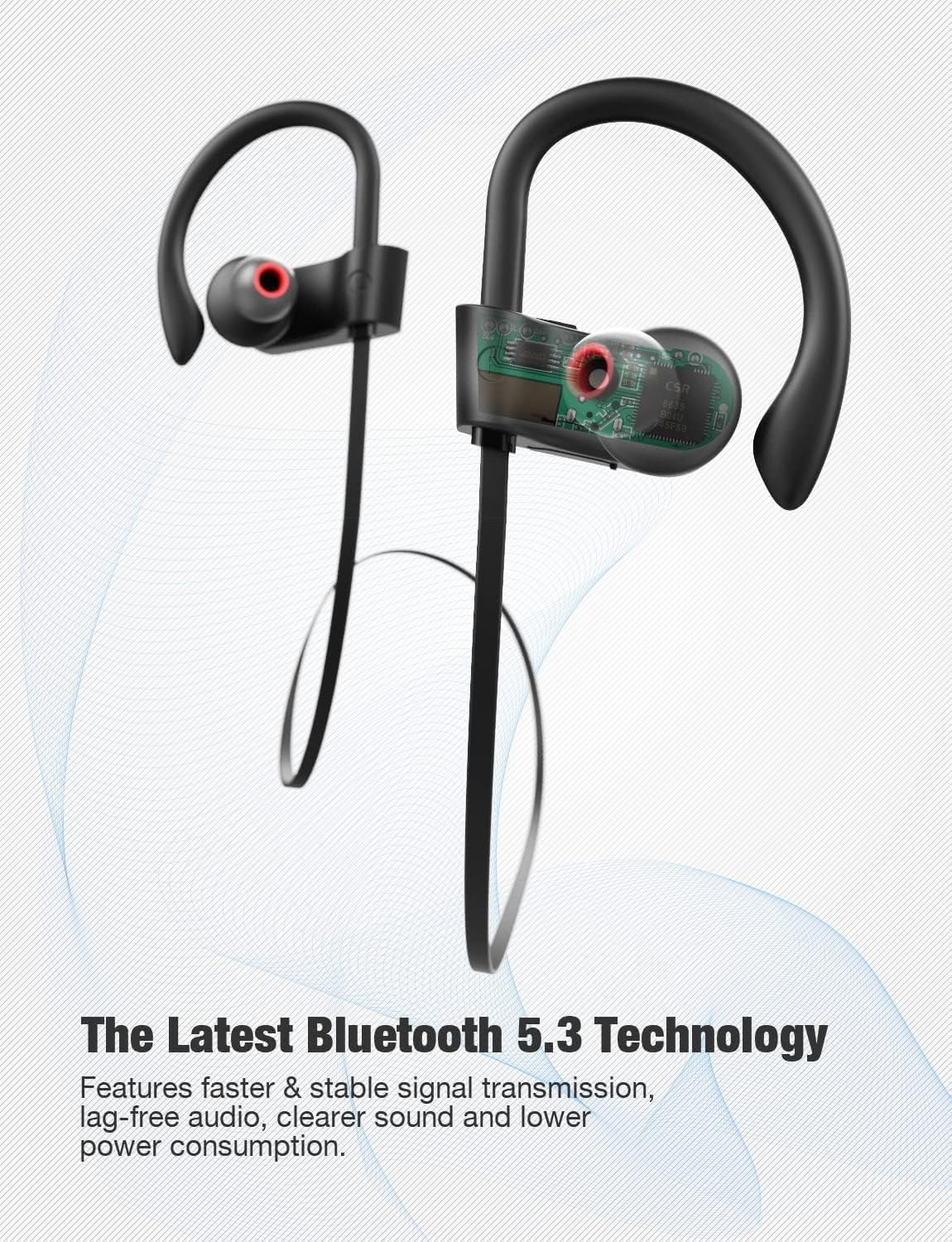 Otium Wireless Headphones, Bluetooth Headphones, Best Sports Earbuds, Ipx7