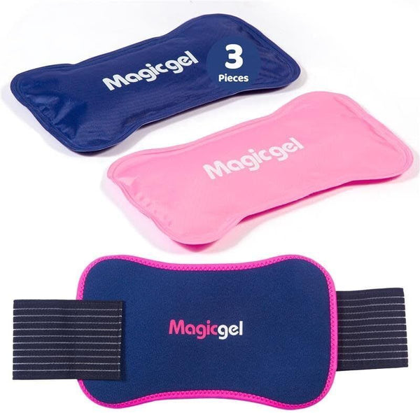 Magic Gel Reusable Ice Packs 3-Pc, Flexible Cold Wraps for Injuries